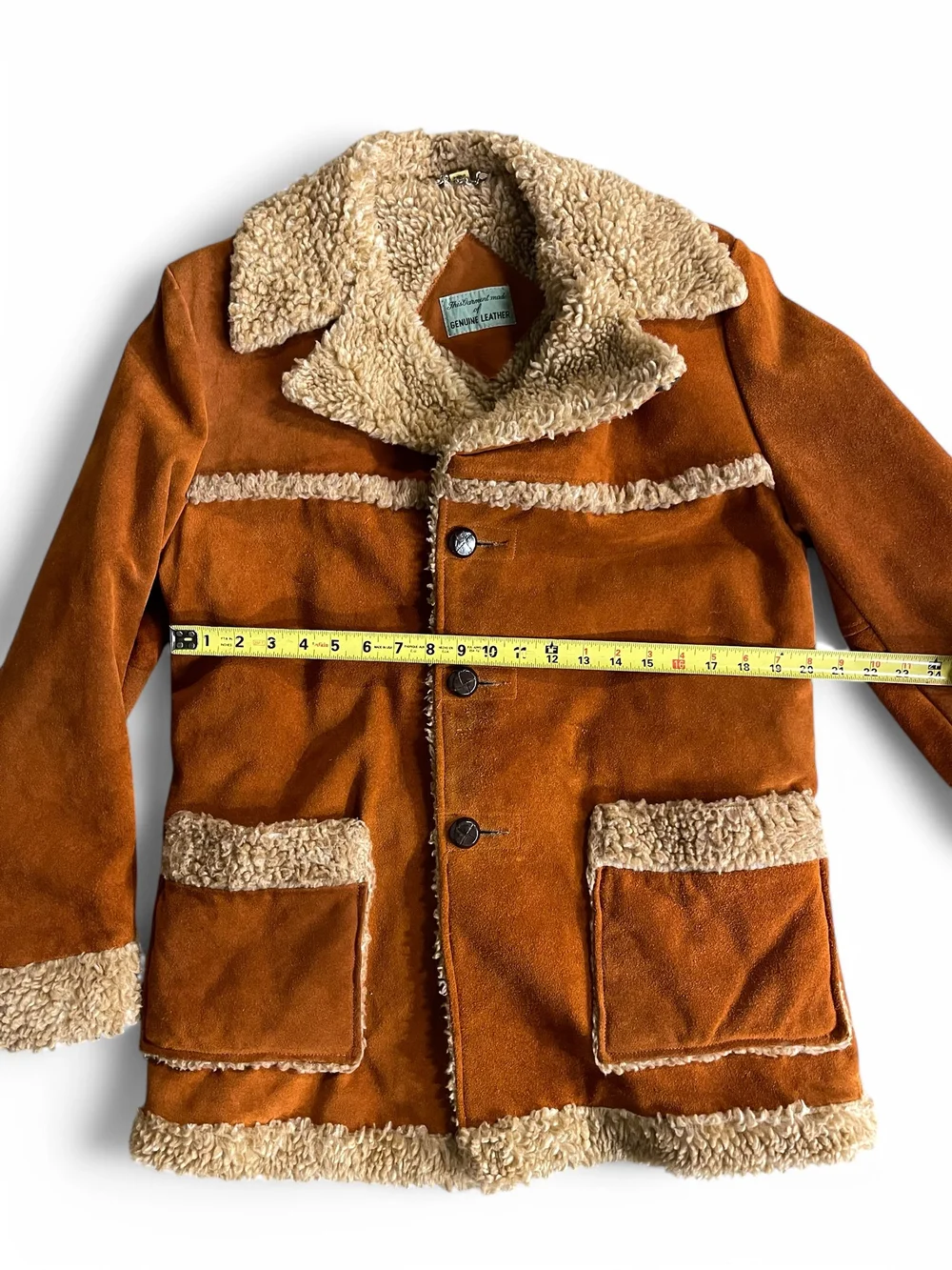 Vintage Men's Rancher Suede Coat - Sherpa Lined, Size 38 — Wall